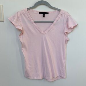 White House Black Market Light Pink V-Neck Tee